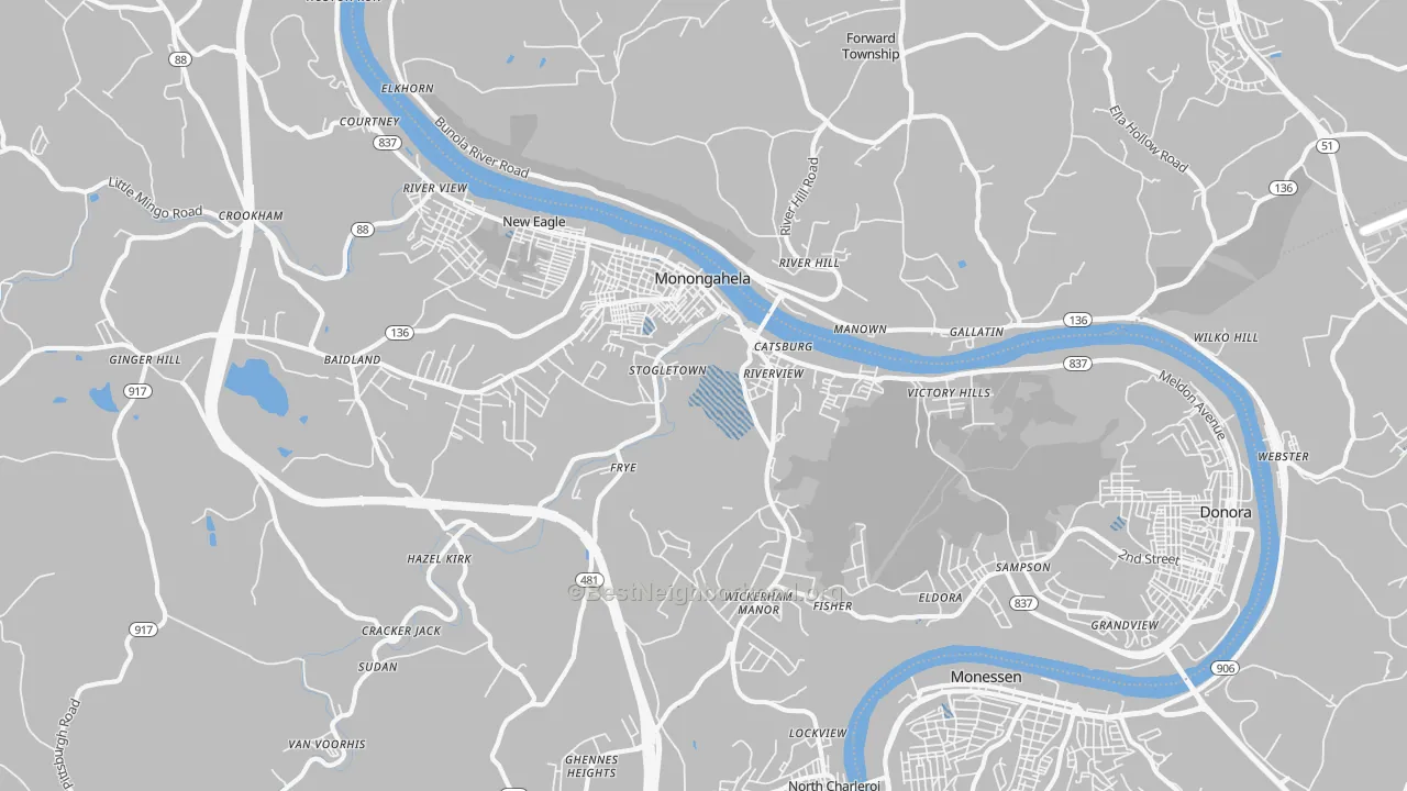 Transit Grade map of 15063, PA