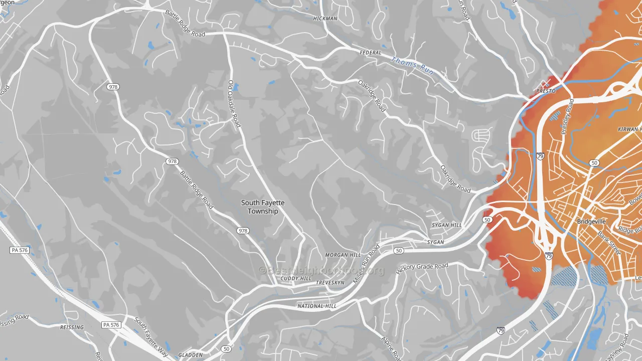 Transit Grade map of 15064, PA