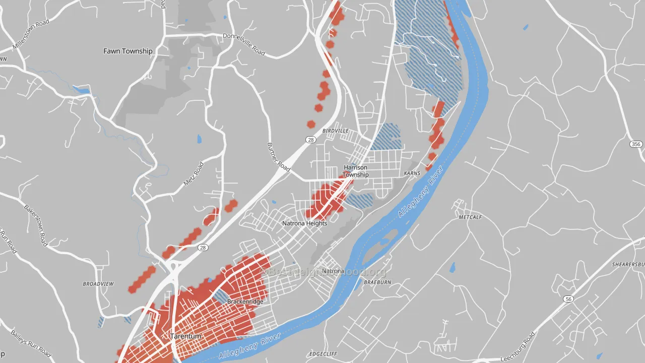 Transit Grade map of 15065, PA