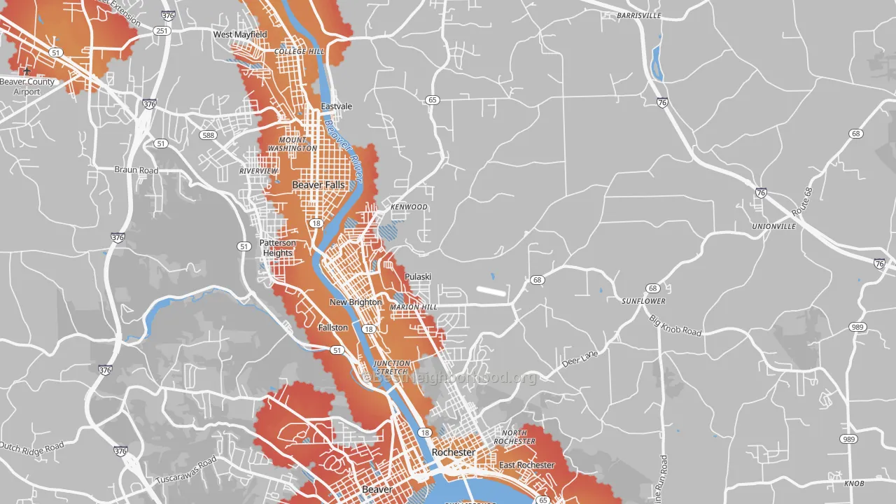 Transit Grade map of 15066, PA