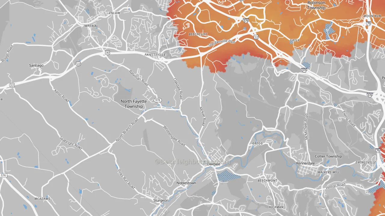 Transit Grade map of 15071, PA