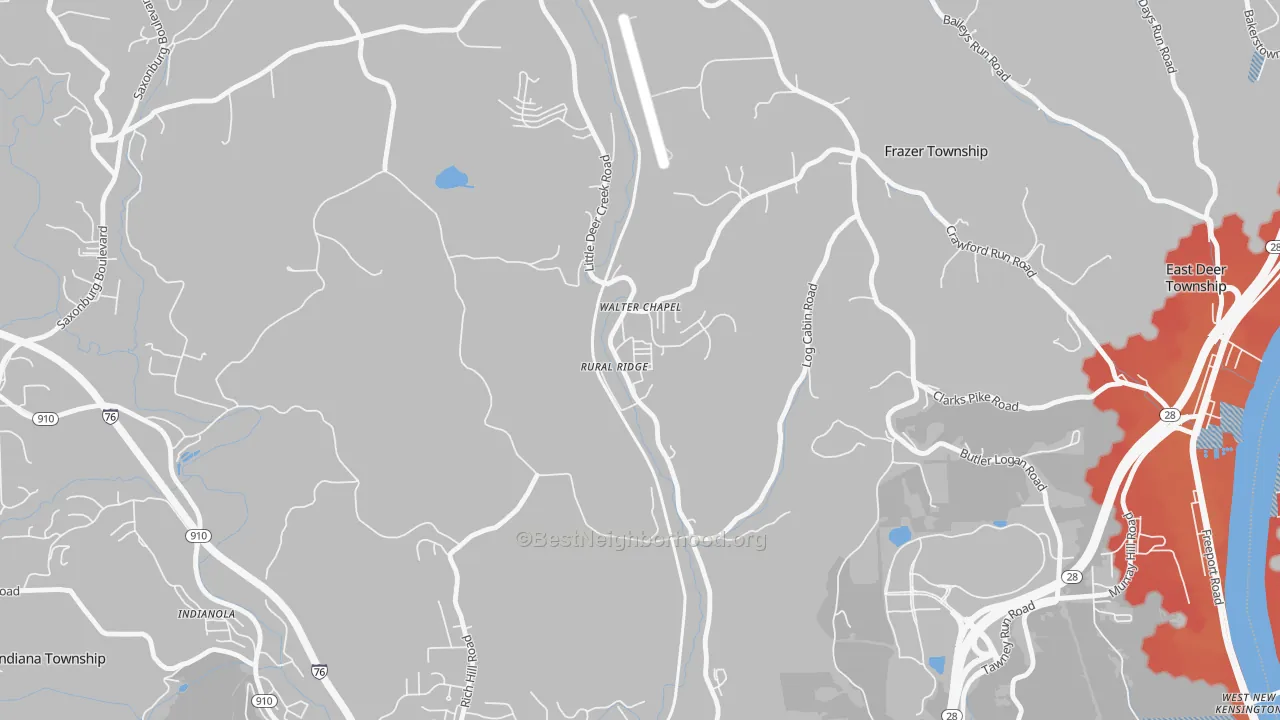 Transit Grade map of 15075, PA
