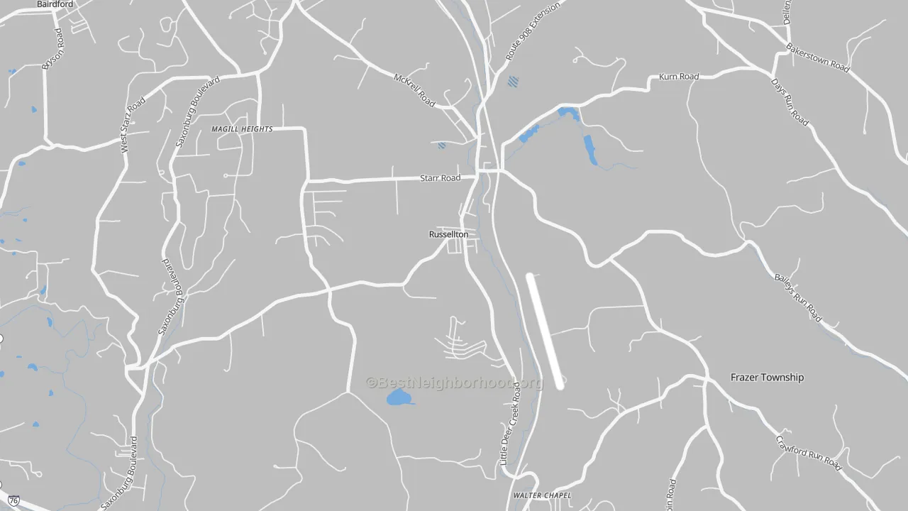 Transit Grade map of 15076, PA