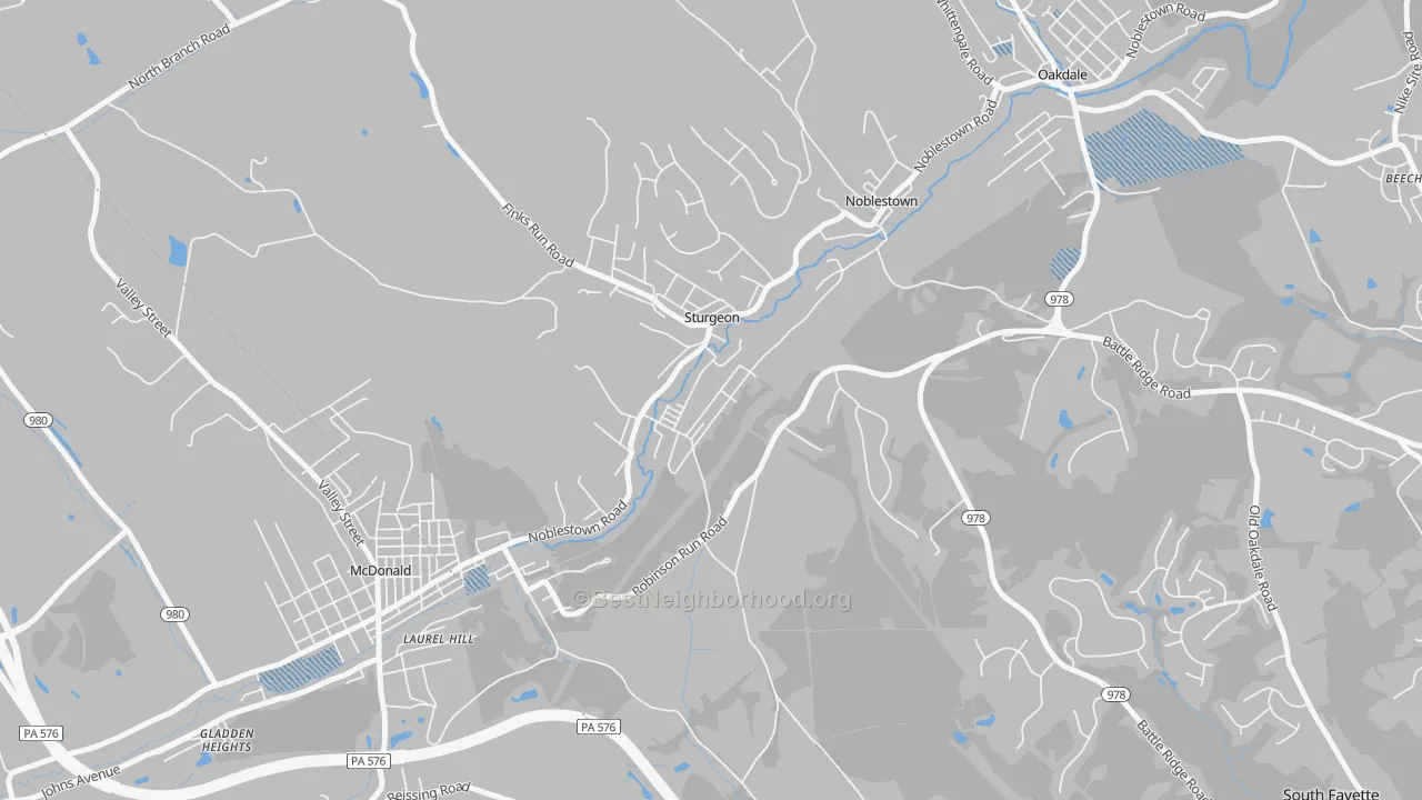 Transit Grade map of 15082, PA