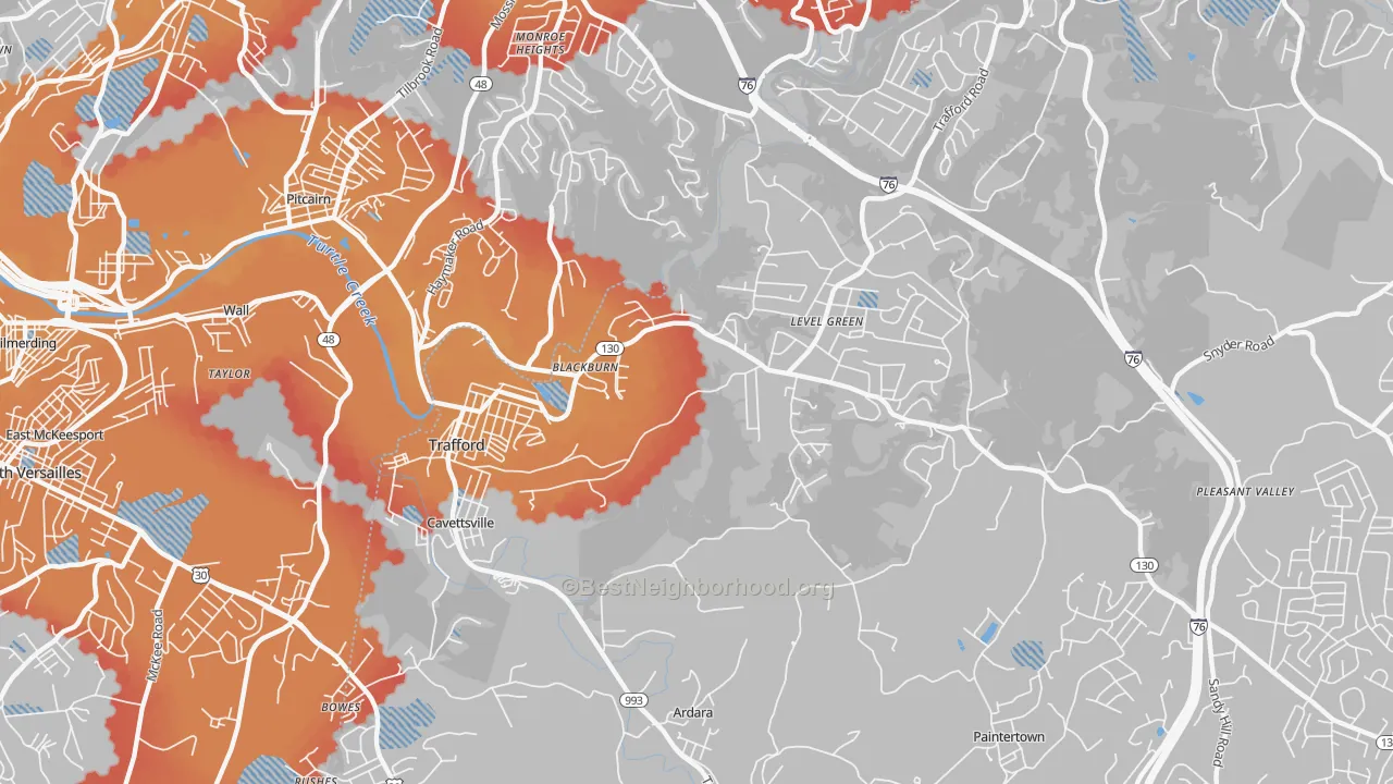 Transit Grade map of 15085, PA