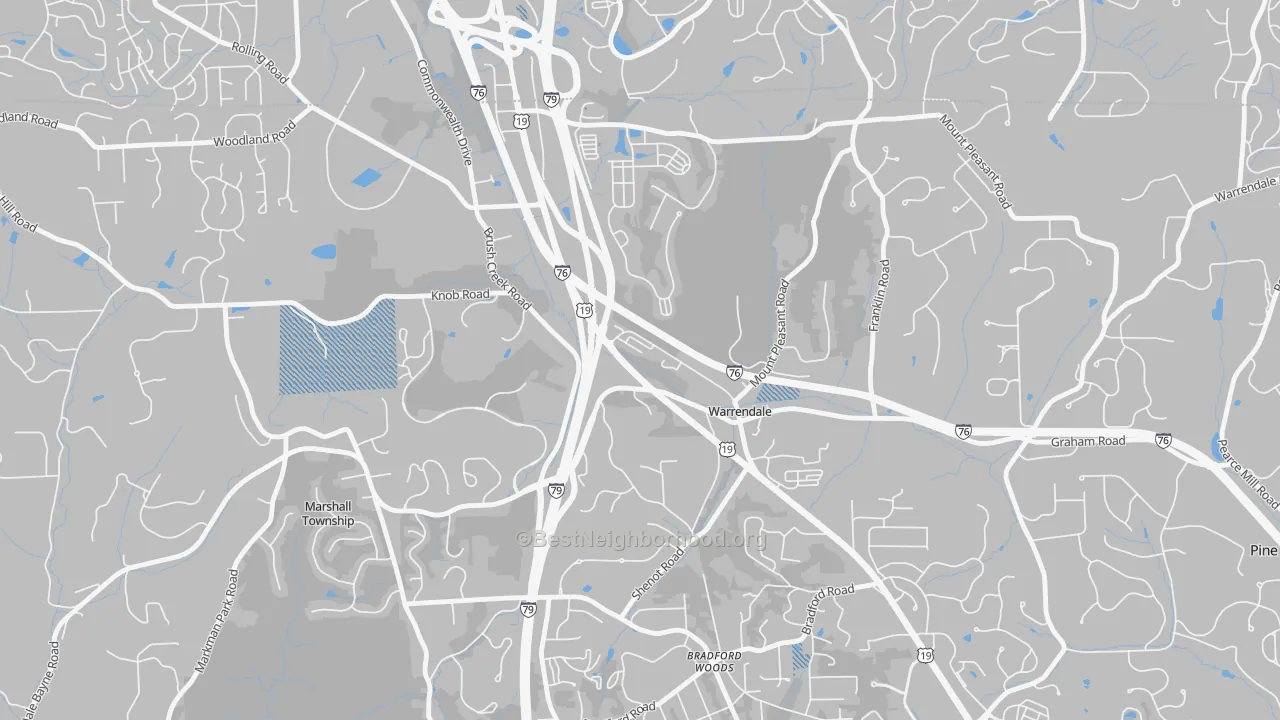 Transit Grade map of 15086, PA