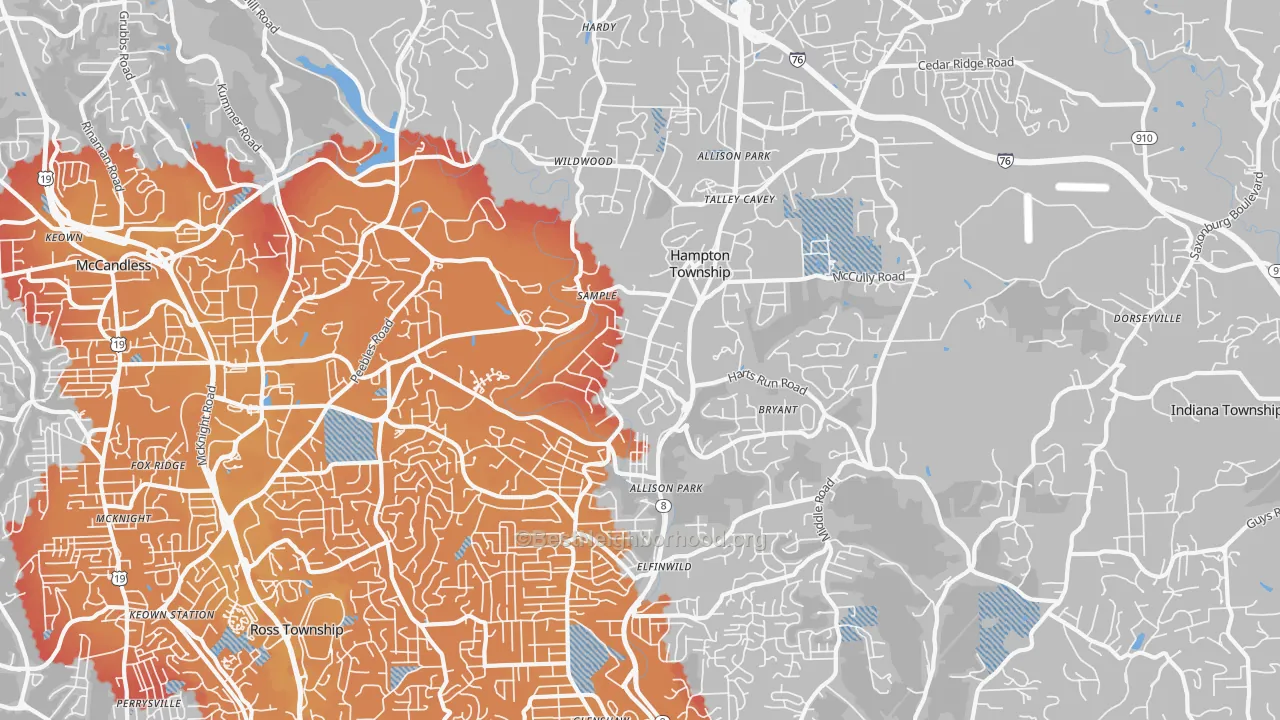Transit Grade map of 15101, PA