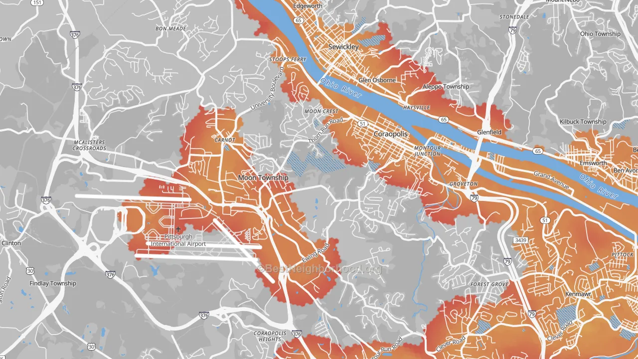Transit Grade map of 15108, PA
