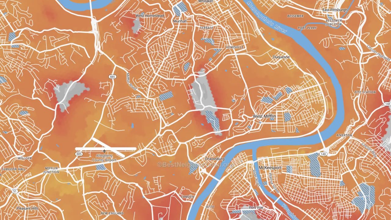 Transit Grade map of 15122, PA