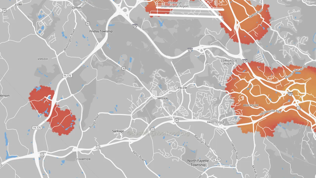 Transit Grade map of 15126, PA