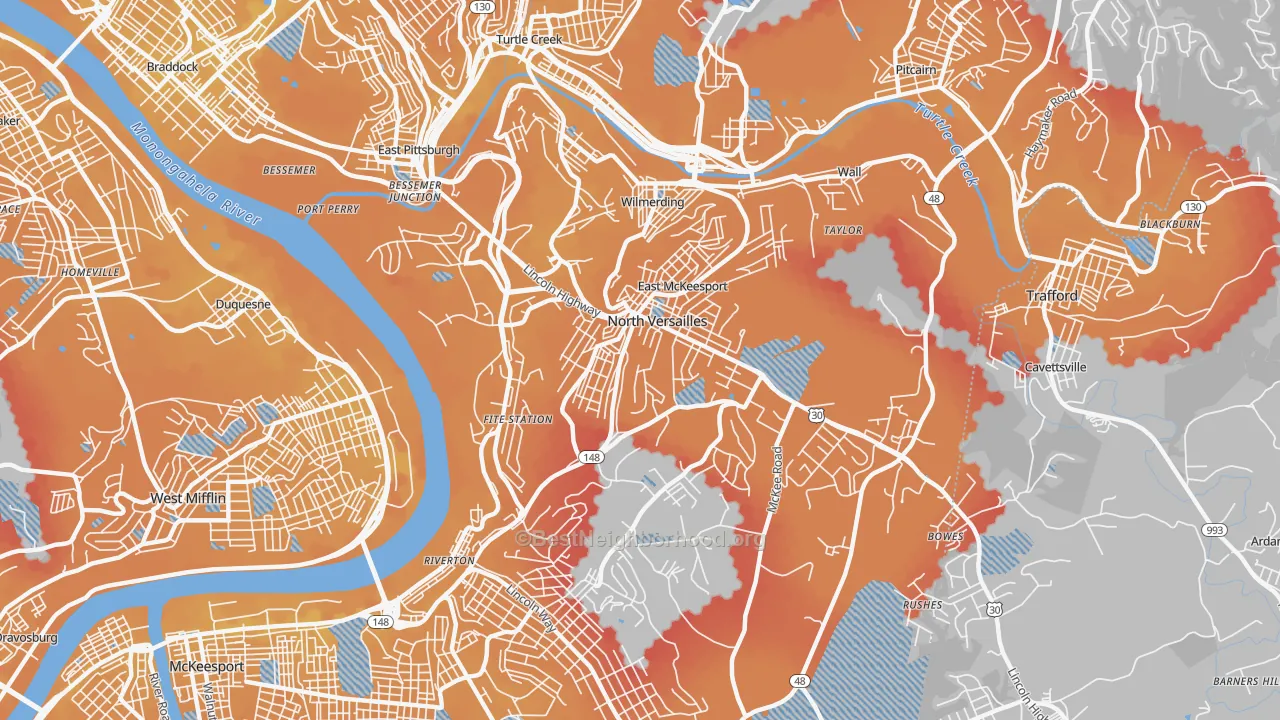 Transit Grade map of 15137, PA