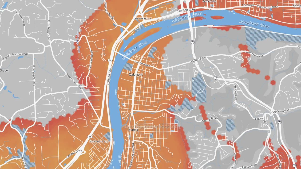 Transit Grade map of 15139, PA