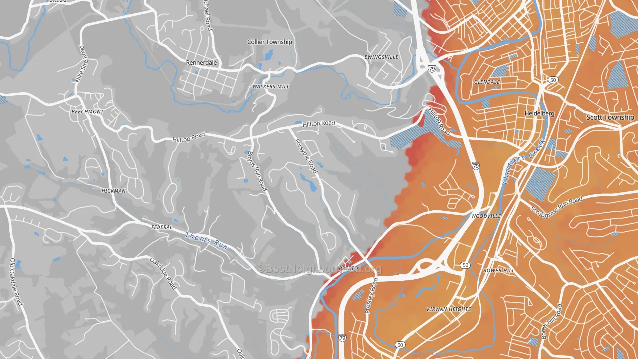 Transit Grade map of 15142, PA