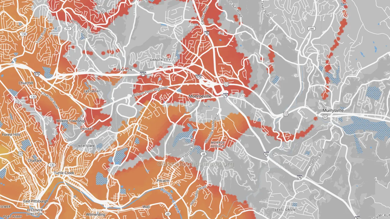 Transit Grade map of 15146, PA