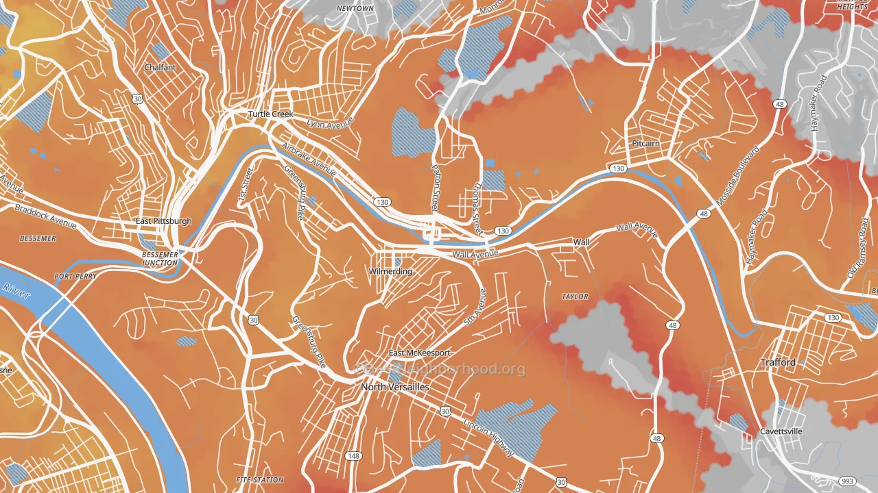 Transit Grade map of 15148, PA