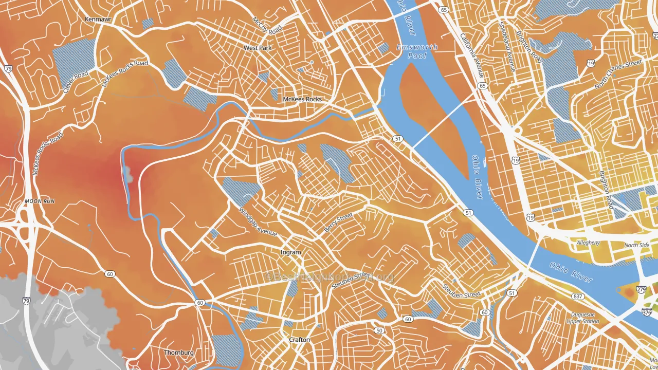 Transit Grade map of 15204, PA