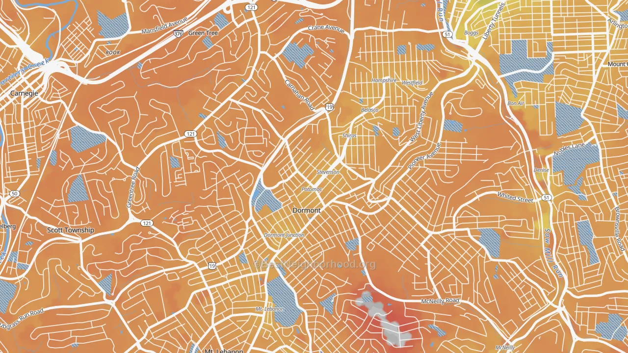 Transit Grade map of 15216, PA