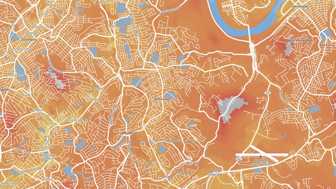 Transit Grade map of 15227, PA