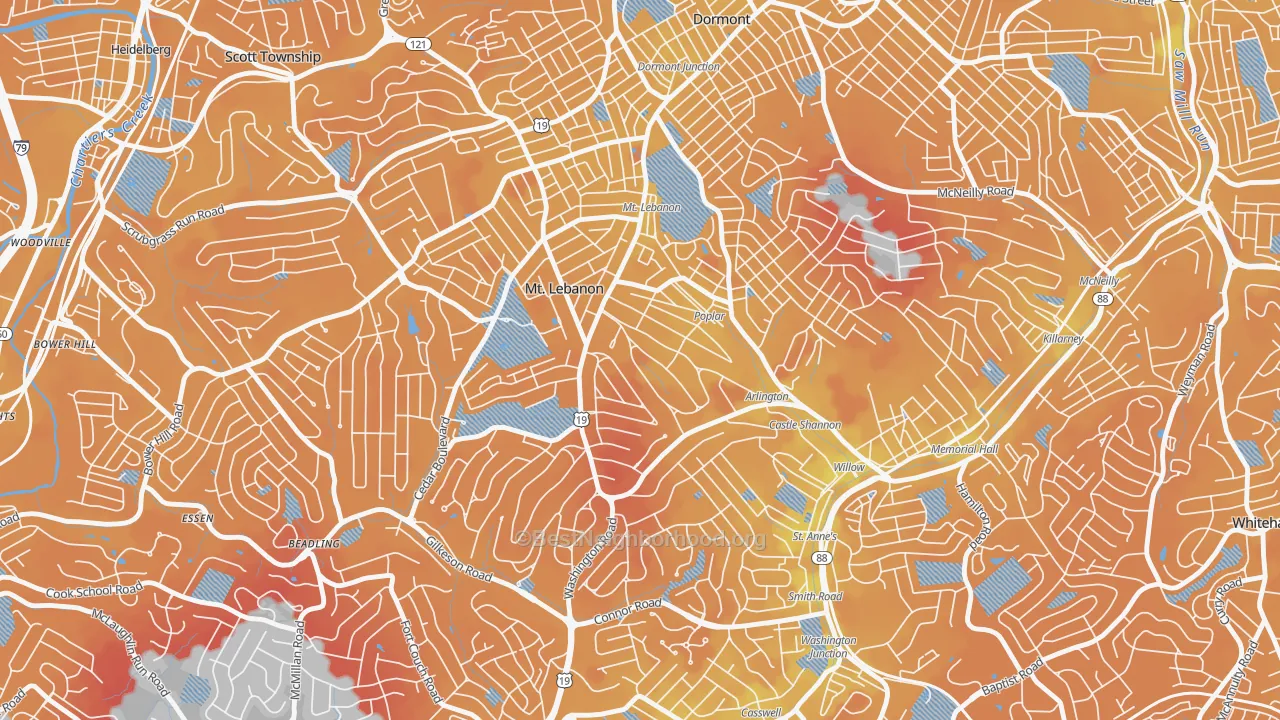Transit Grade map of 15228, PA