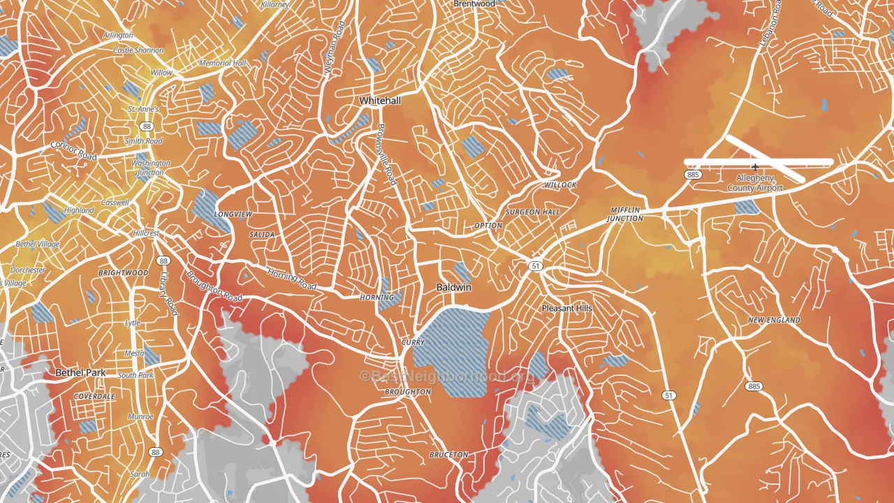 Transit Grade map of 15236, PA
