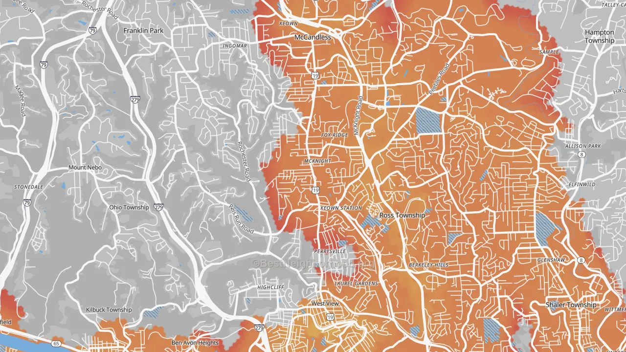 Transit Grade map of 15237, PA