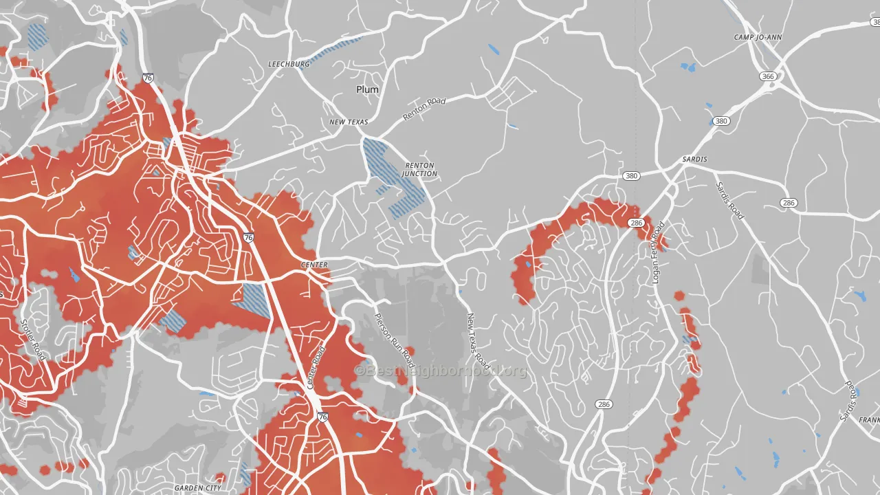 Transit Grade map of 15239, PA