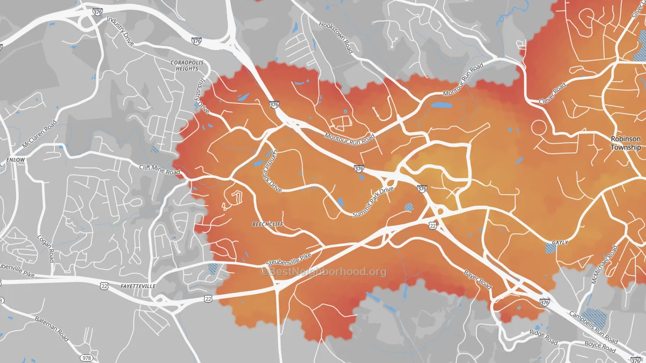 Transit Grade map of 15275, PA