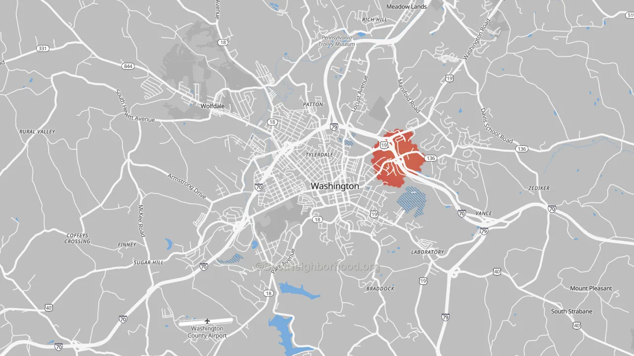 Transit Grade map of 15301, PA
