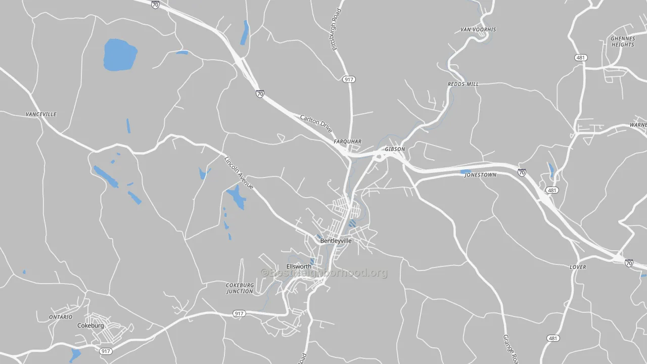 Transit Grade map of 15314, PA