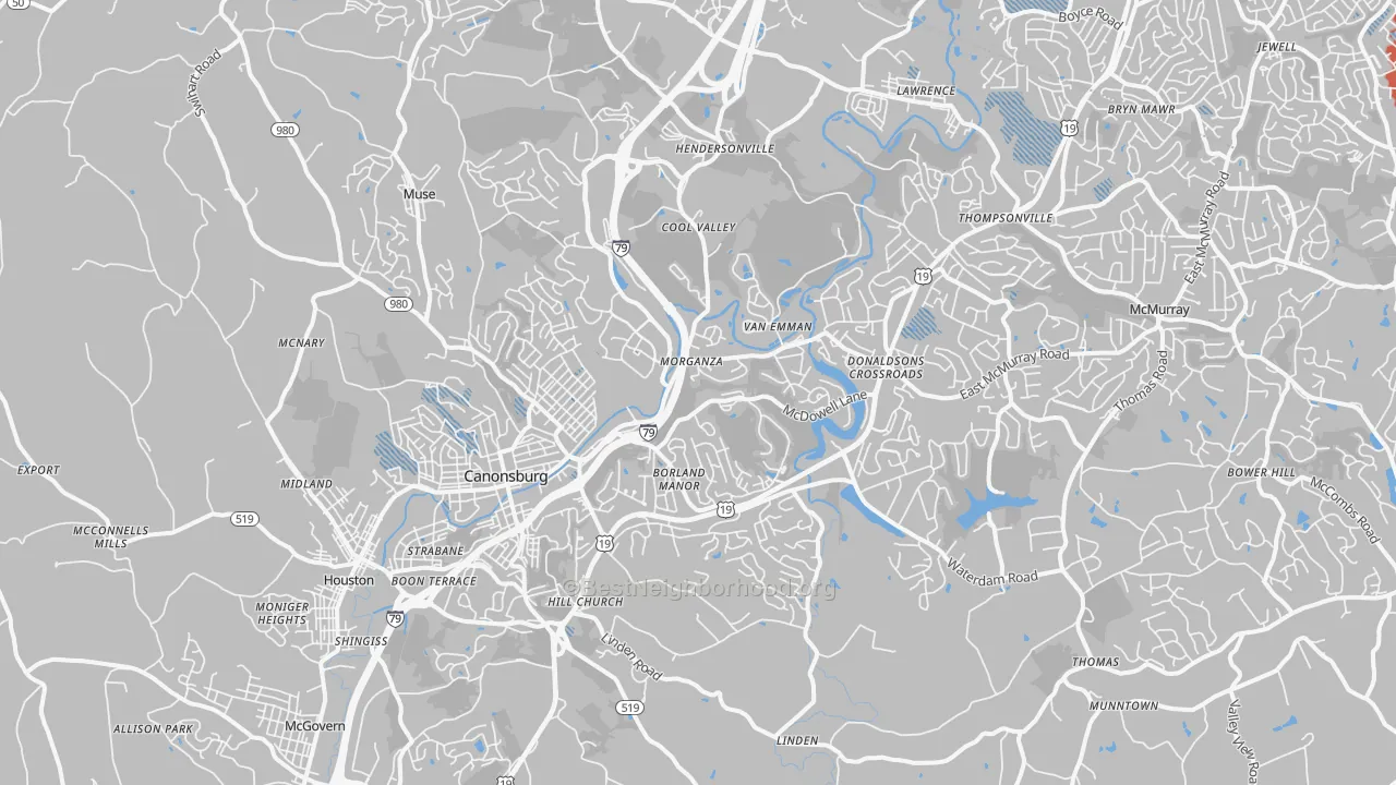 Transit Grade map of 15317, PA