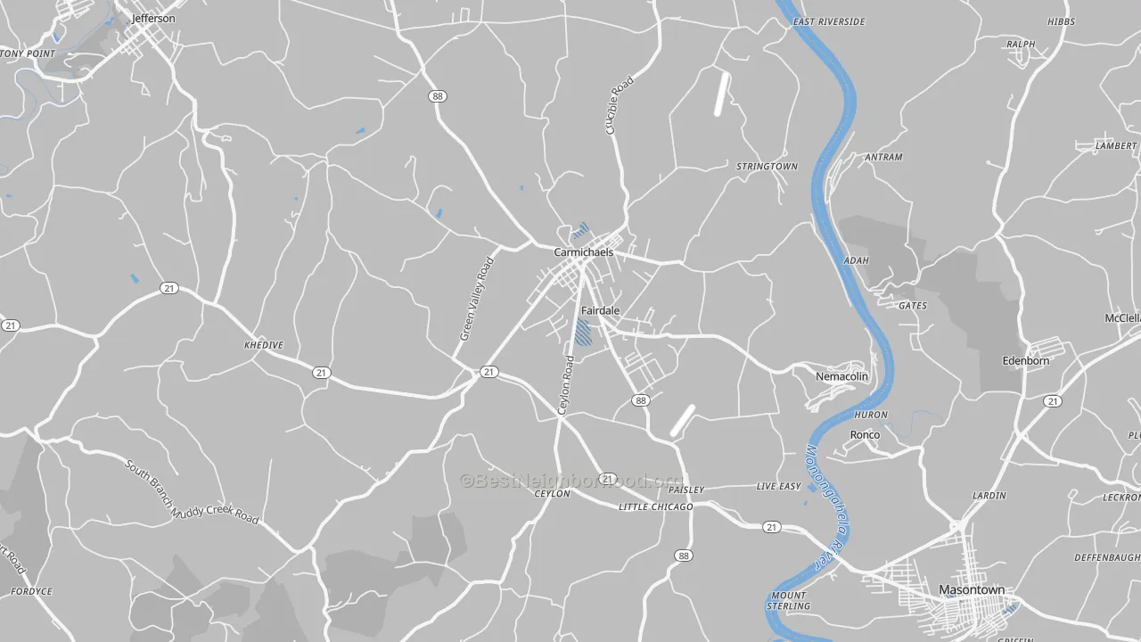 Transit Grade map of 15320, PA