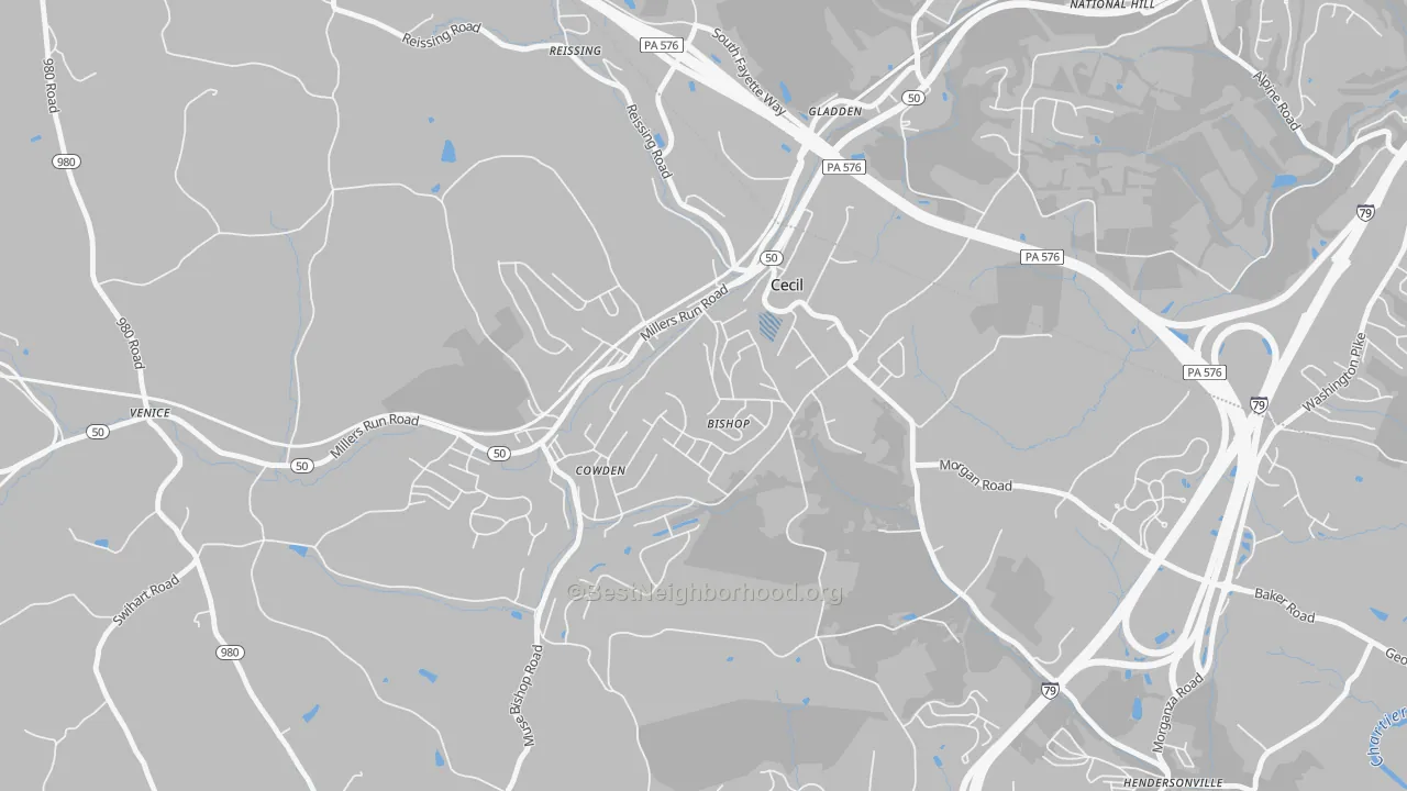 Transit Grade map of 15321, PA