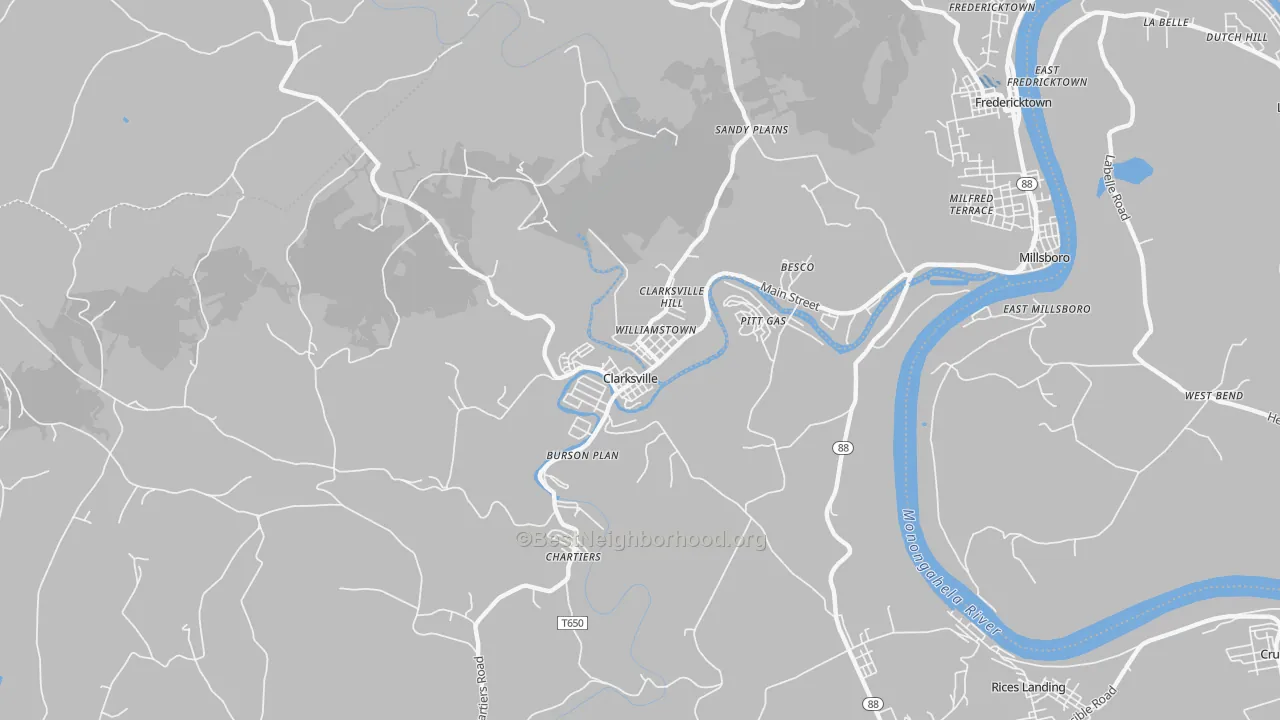 Transit Grade map of 15322, PA