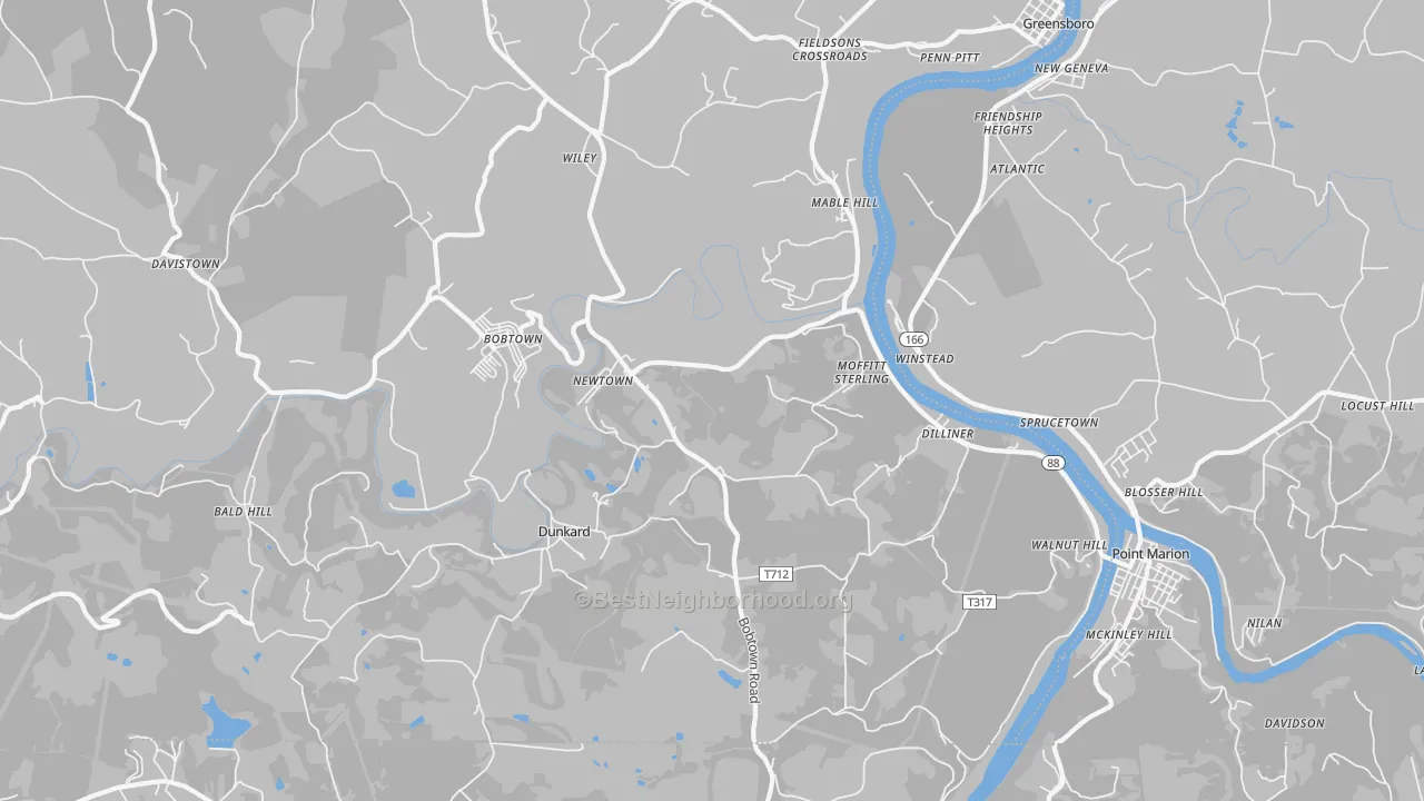 Transit Grade map of 15327, PA