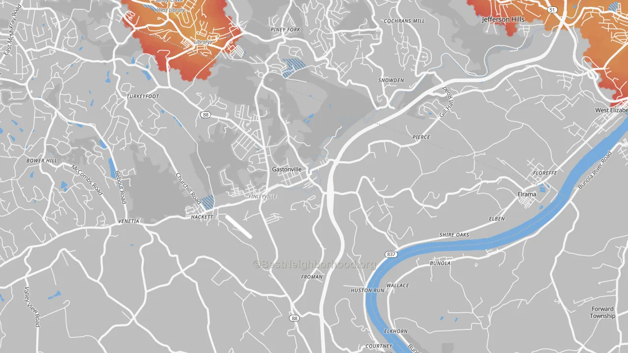 Transit Grade map of 15332, PA