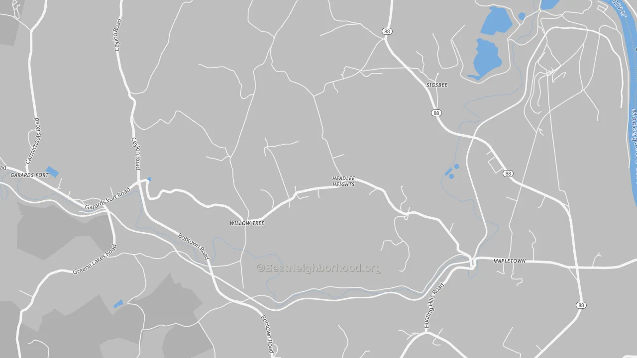 Transit Grade map of 15334, PA
