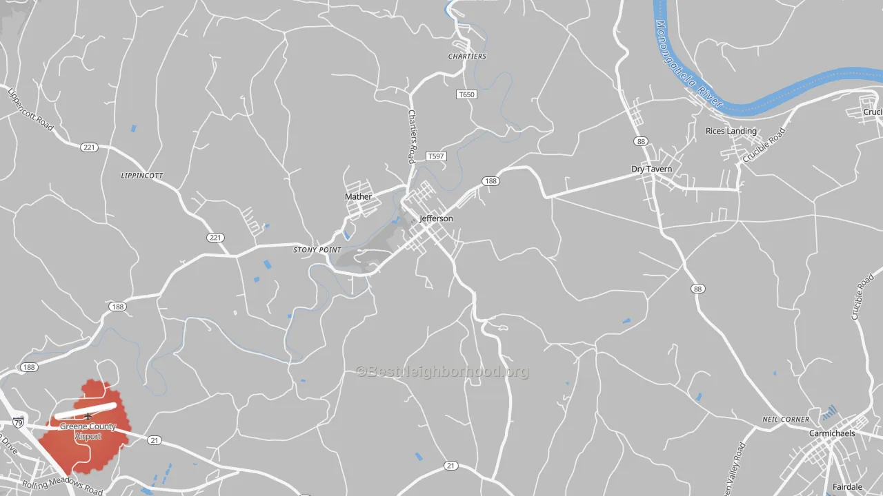 Transit Grade map of 15344, PA