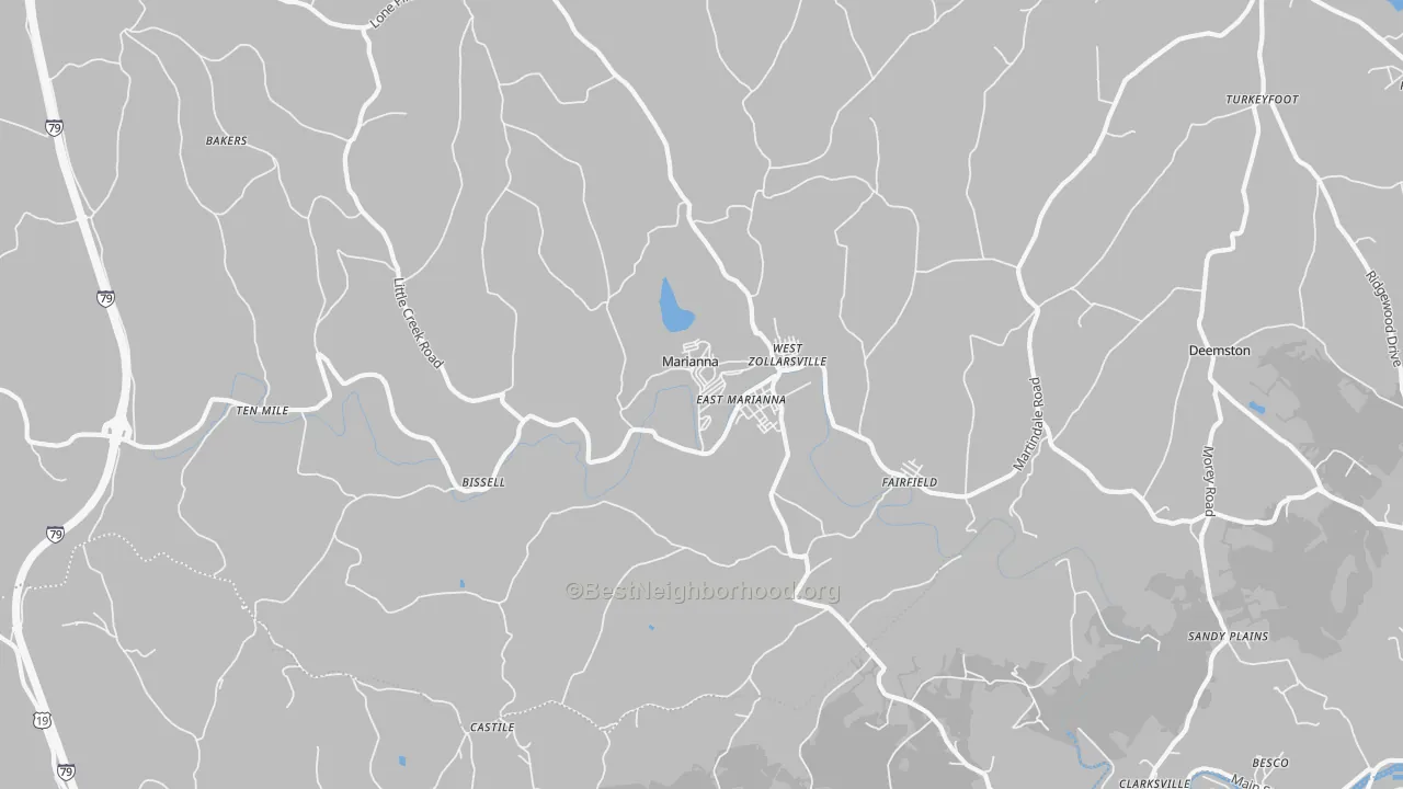 Transit Grade map of 15345, PA