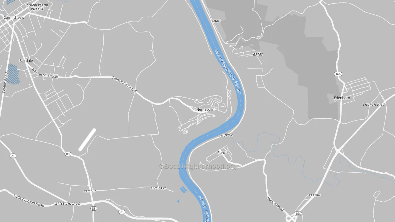 Transit Grade map of 15351, PA