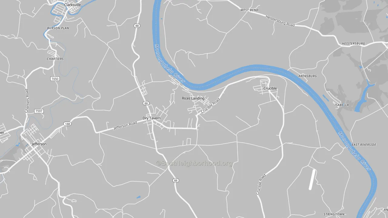 Transit Grade map of 15357, PA
