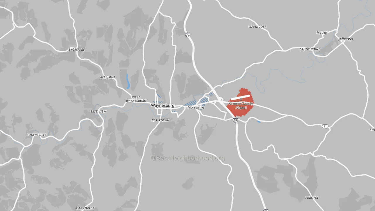 Transit Grade map of 15370, PA