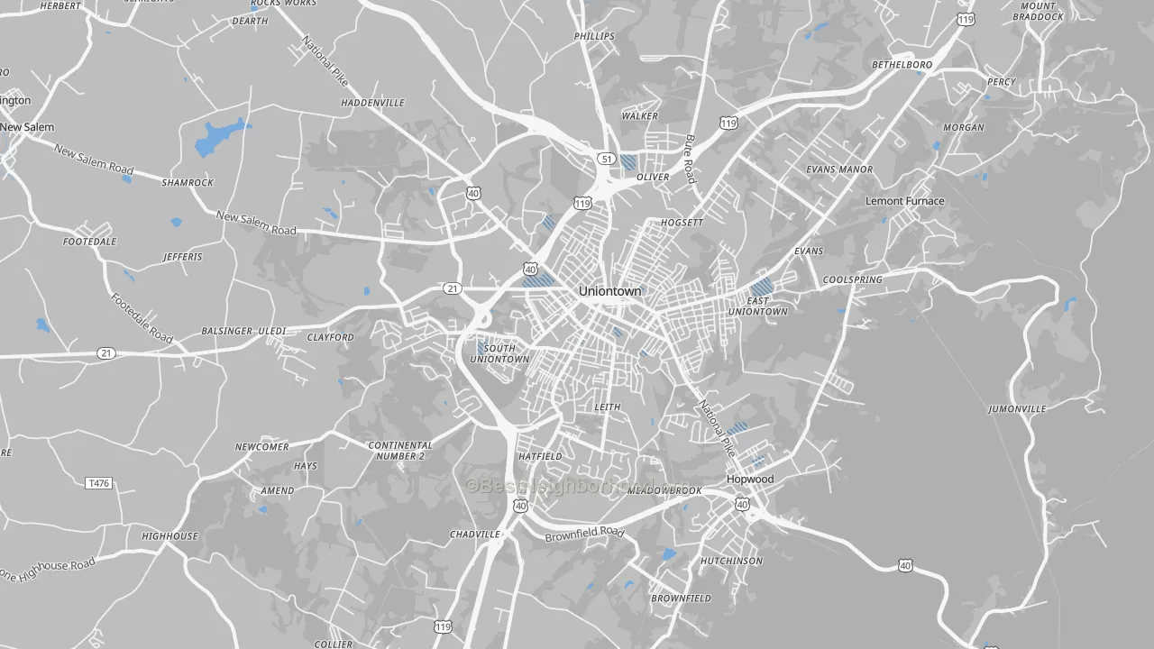 Transit Grade map of 15401, PA