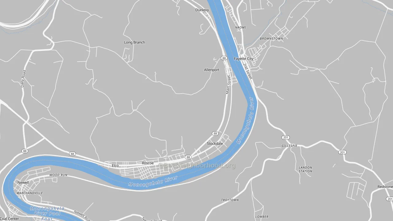 Transit Grade map of 15412, PA