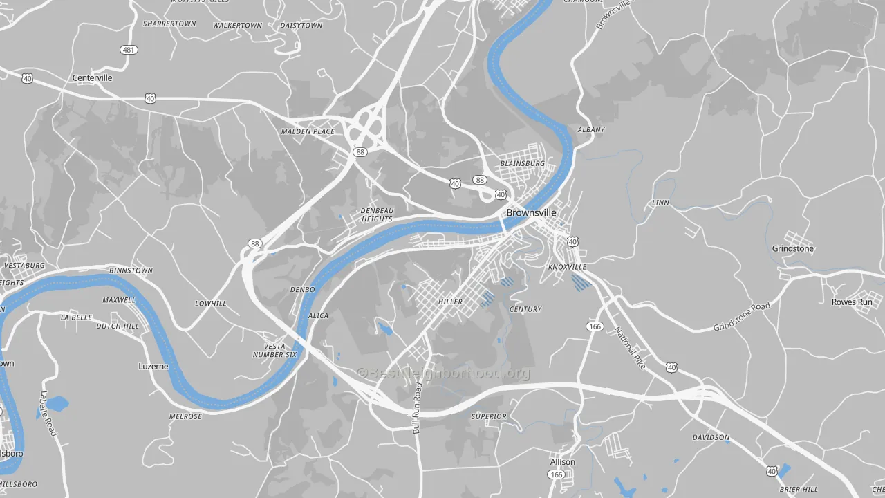 Transit Grade map of 15417, PA
