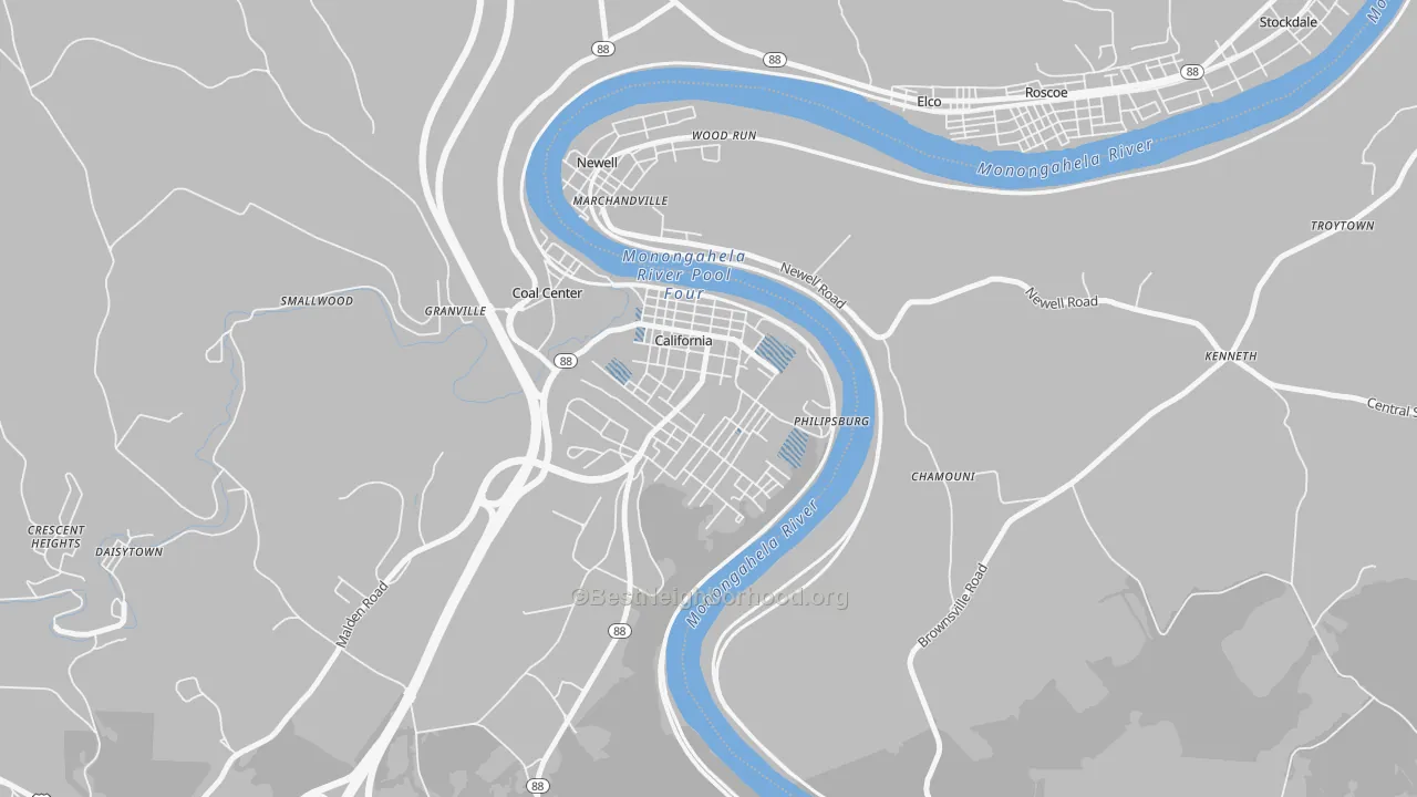Transit Grade map of 15419, PA