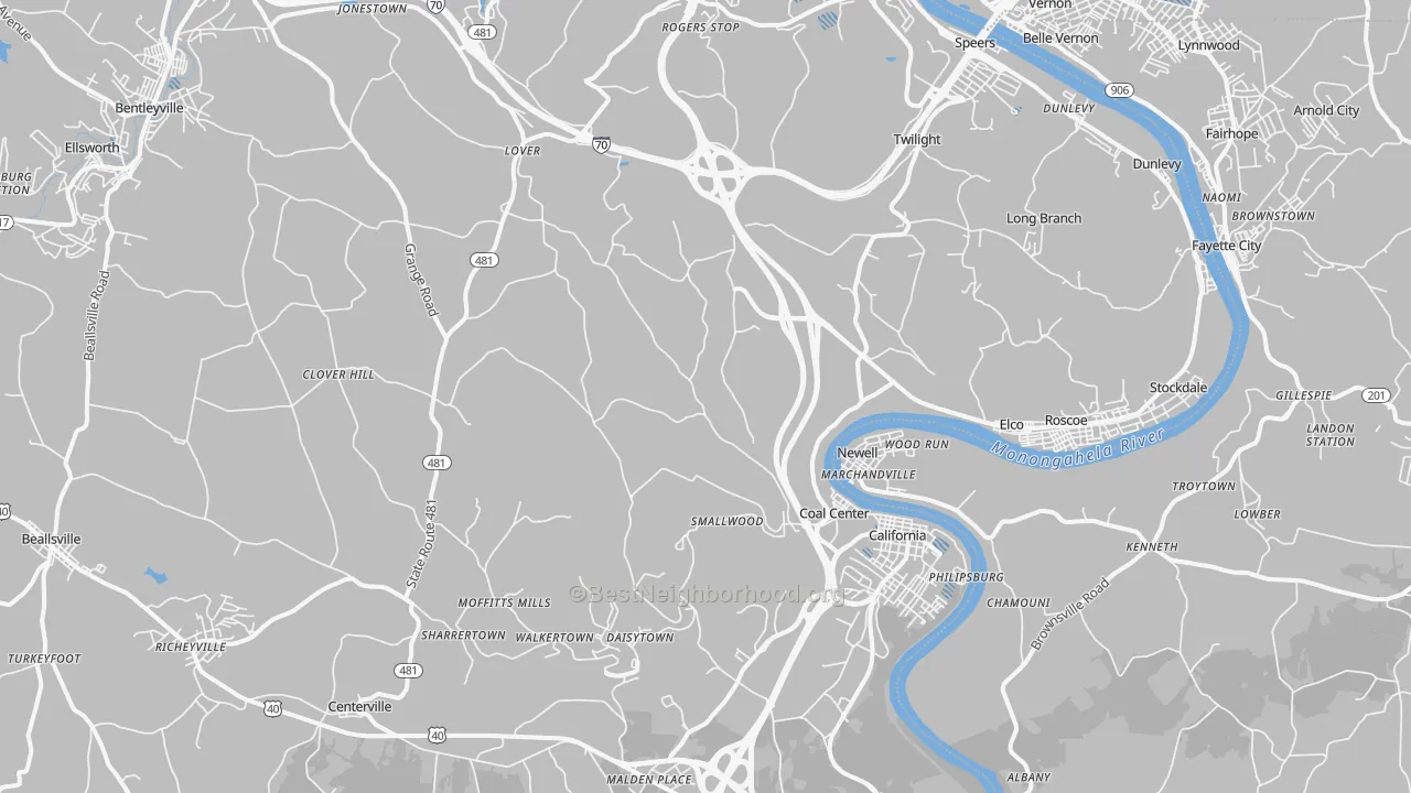 Transit Grade map of 15423, PA