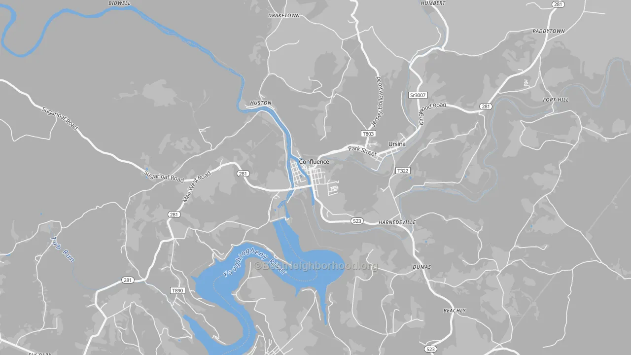Transit Grade map of 15424, PA