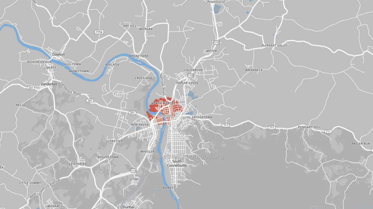 Transit Grade map of 15425, PA