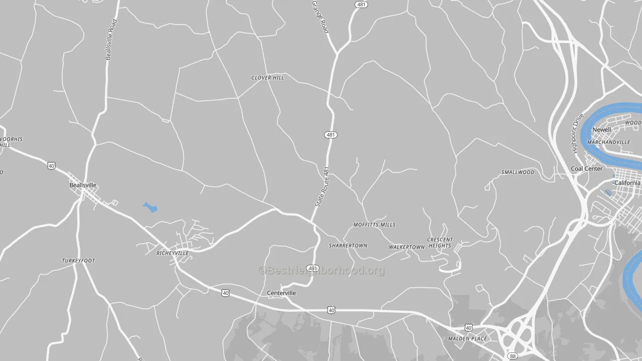 Transit Grade map of 15427, PA