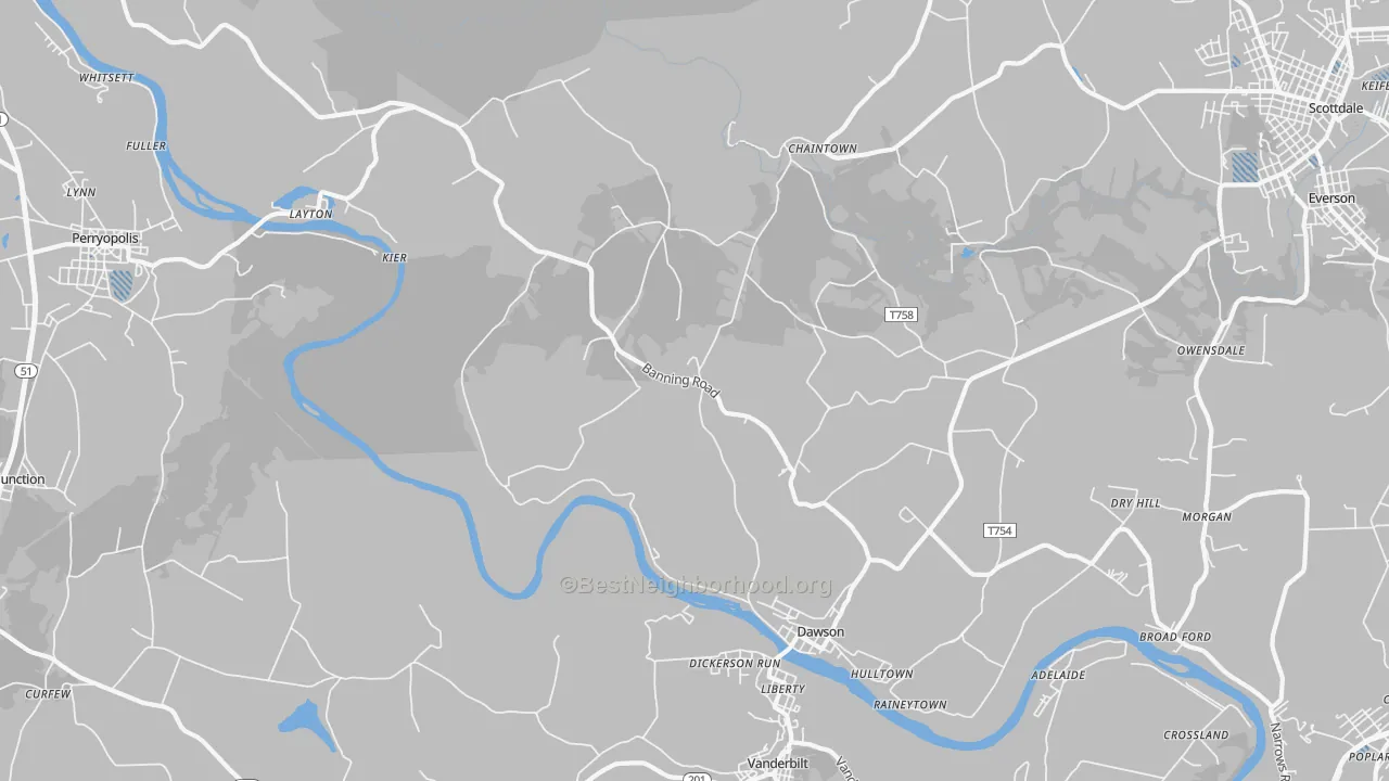 Transit Grade map of 15428, PA